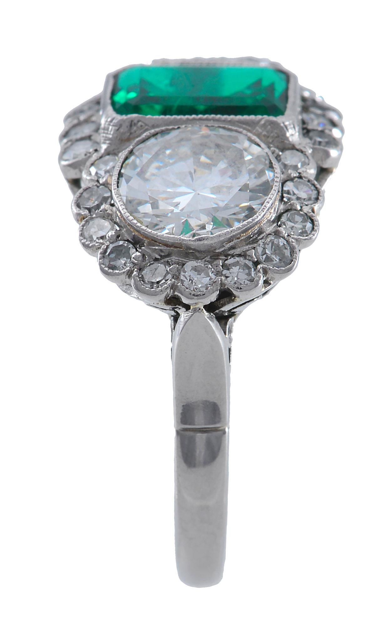 Women's Fine Columbian Emerald and Diamond Ring