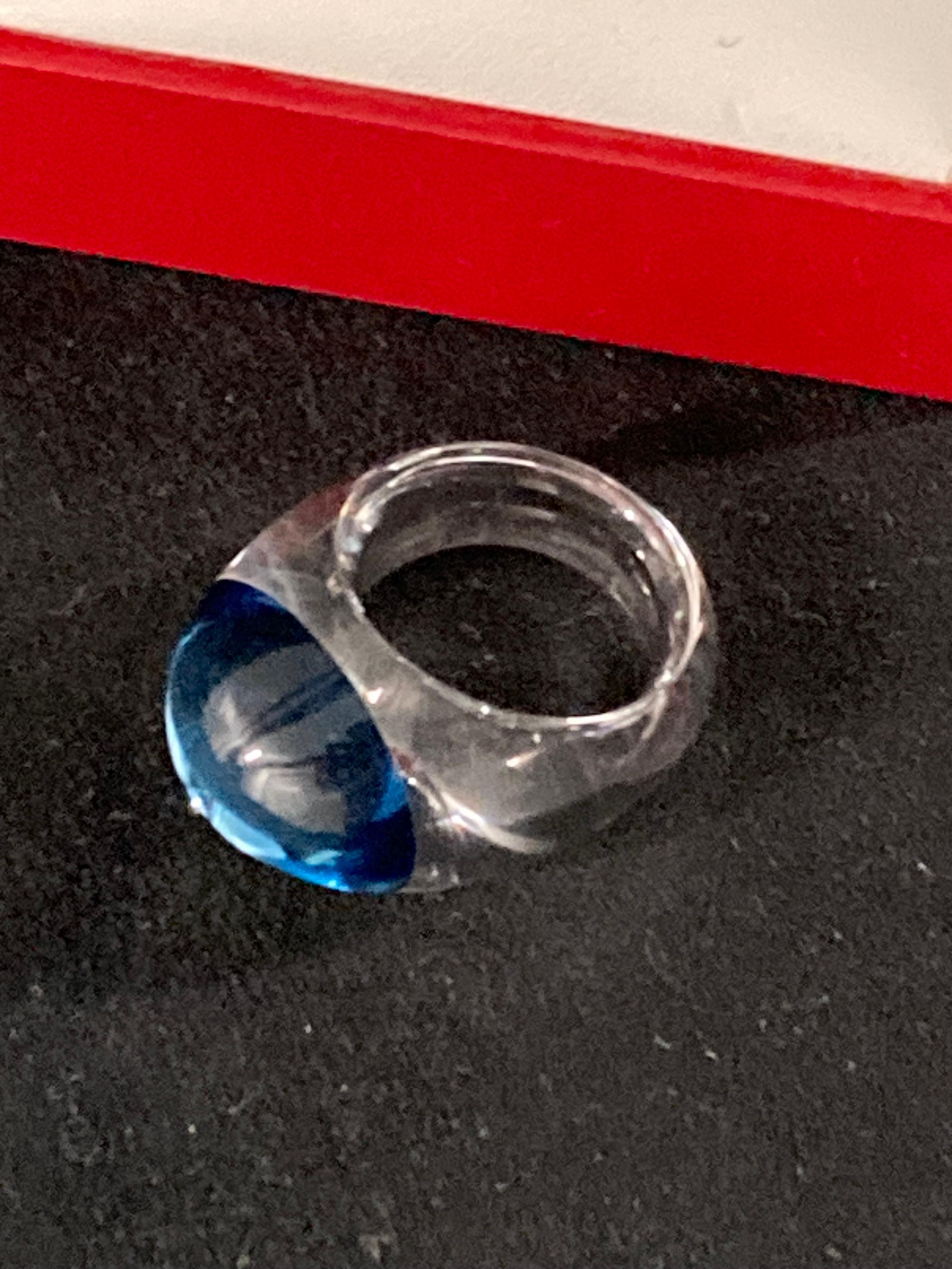 Contemporary A Fine Crystal Tango Riviera ring by Baccarat, France