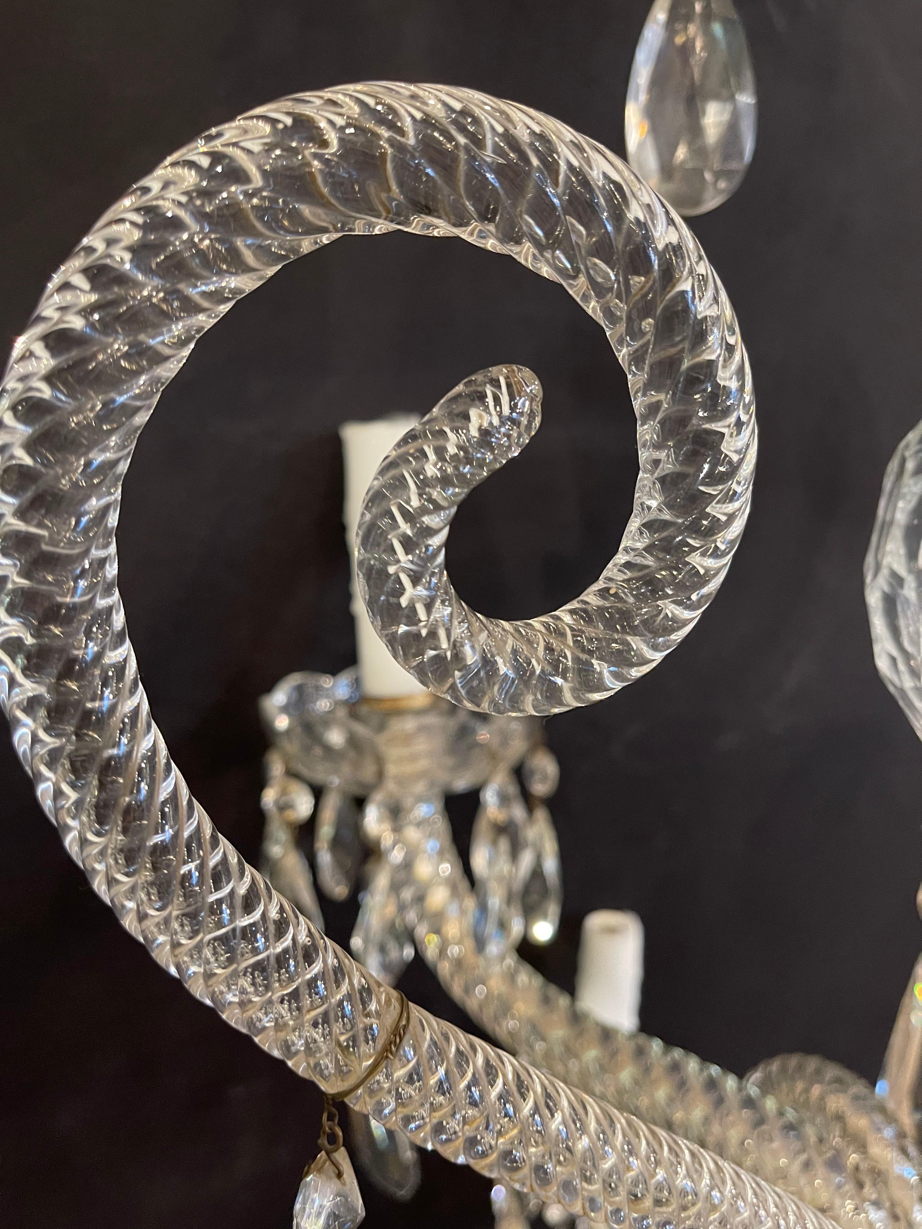 Fine Cut Crystal Venetian Style Chandelier For Sale 13