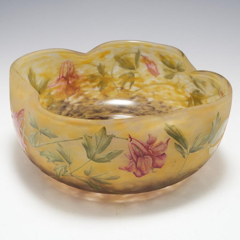 Art Nouveau A Fine Daum Enamelled Cameo Glass Bowl, c1910 For Sale