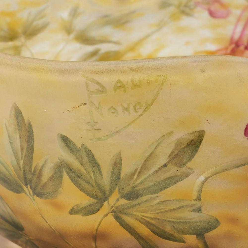 20th Century A Fine Daum Enamelled Cameo Glass Bowl, c1910 For Sale