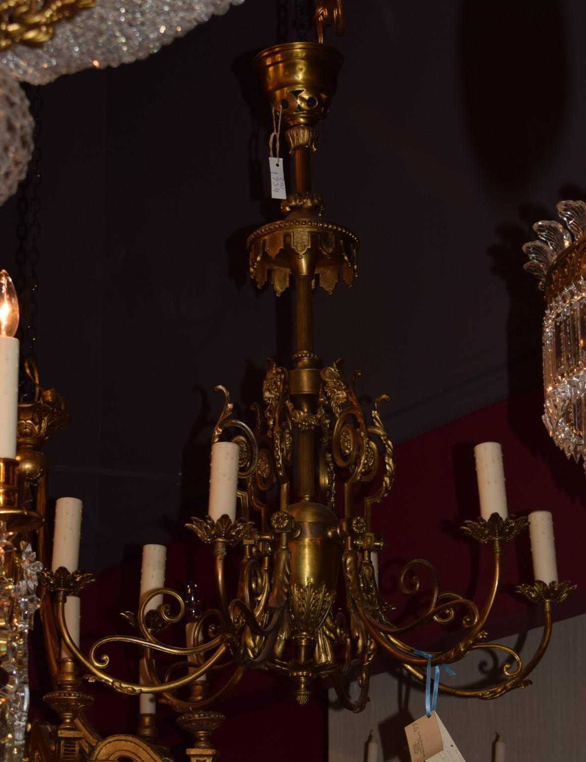 Fine and Decorative Bronze Chandelier For Sale 2