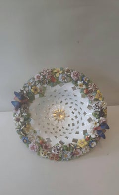 Fine Derby Flower Encrusted Basket