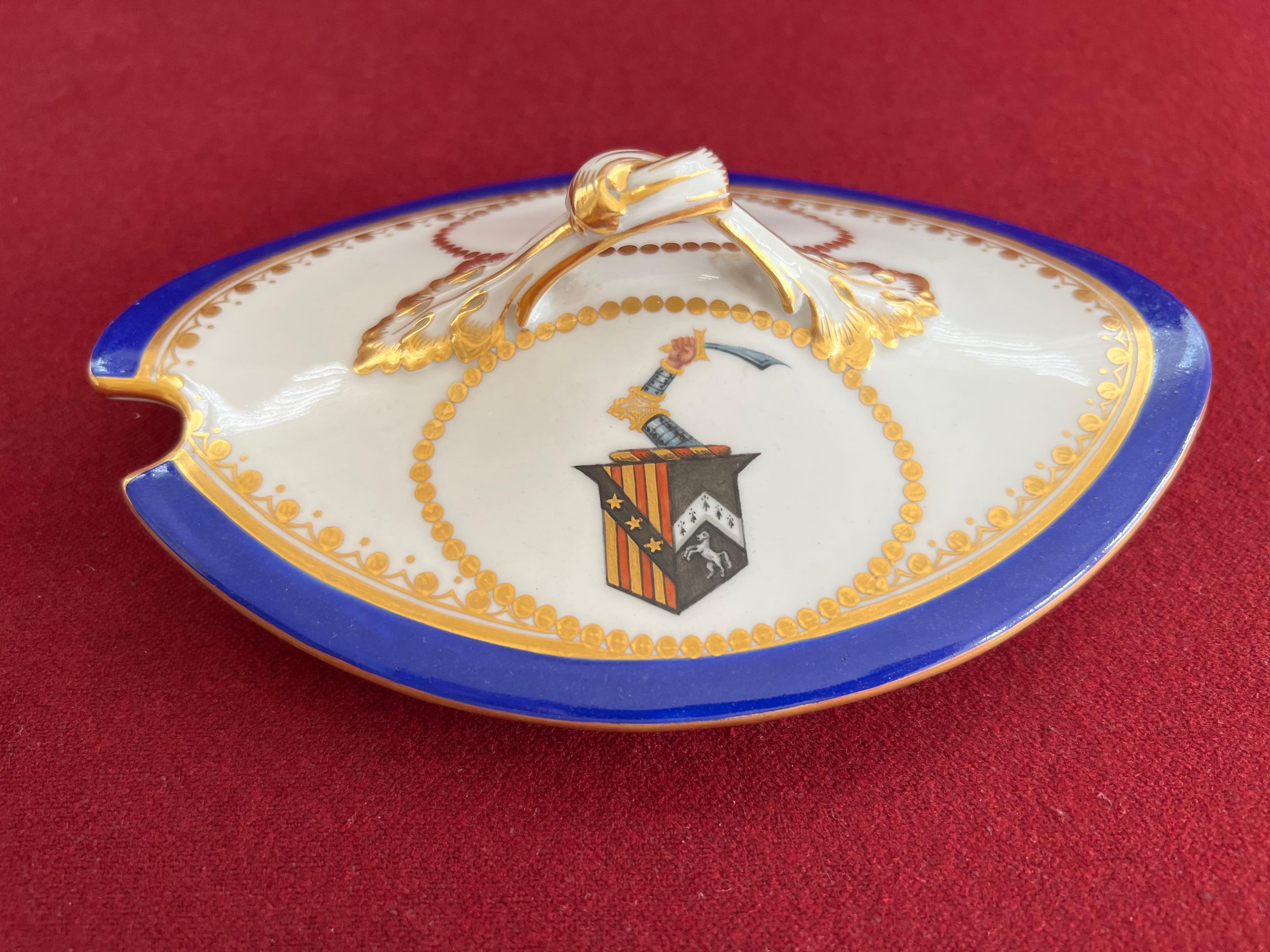Hand-Painted Fine Derby Porcelain Armorial Sauce Tureen C.1790 For Sale