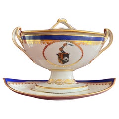 Antique Fine Derby Porcelain Armorial Sauce Tureen C.1790
