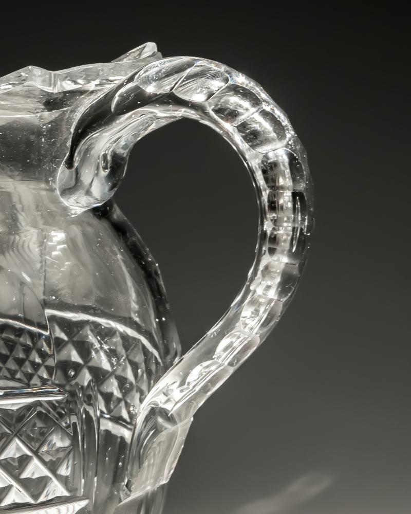 Late 18th Century Fine Diamond & Flute Cut Georgian Masonic Jug For Sale