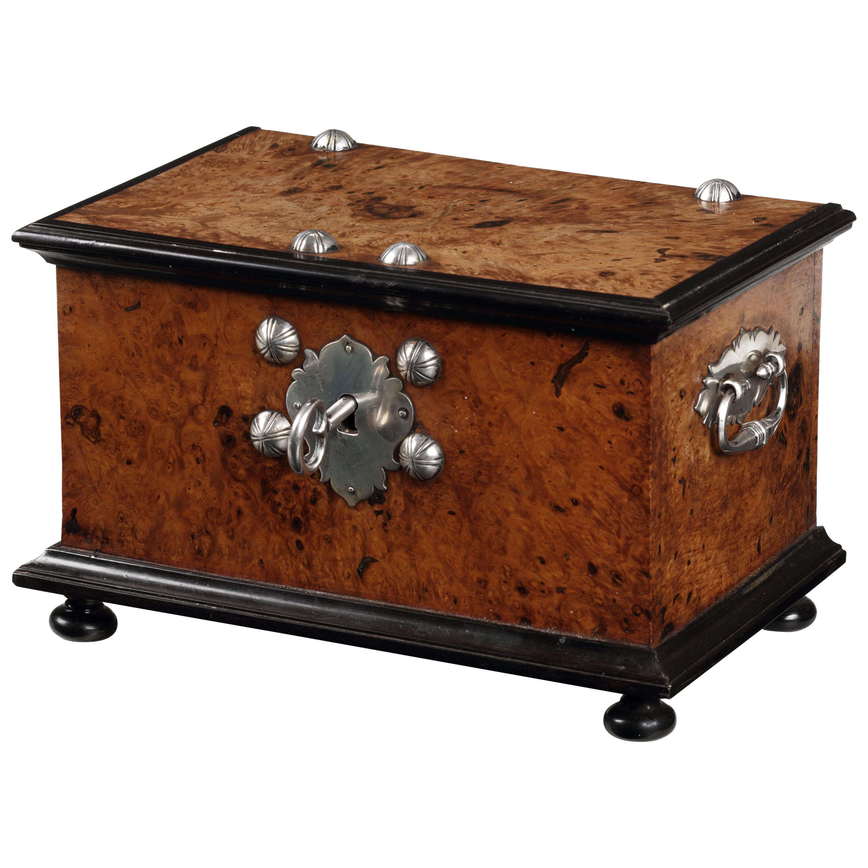 Fine Dutch Colonial Indonesian Casket with Silver Mounts, circa 1706 For Sale