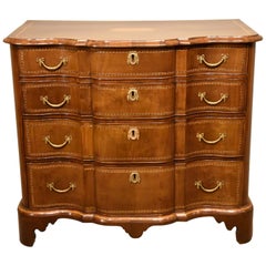 Fine Dutch Mahogany Inlaid Breakfront Chest of Drawers