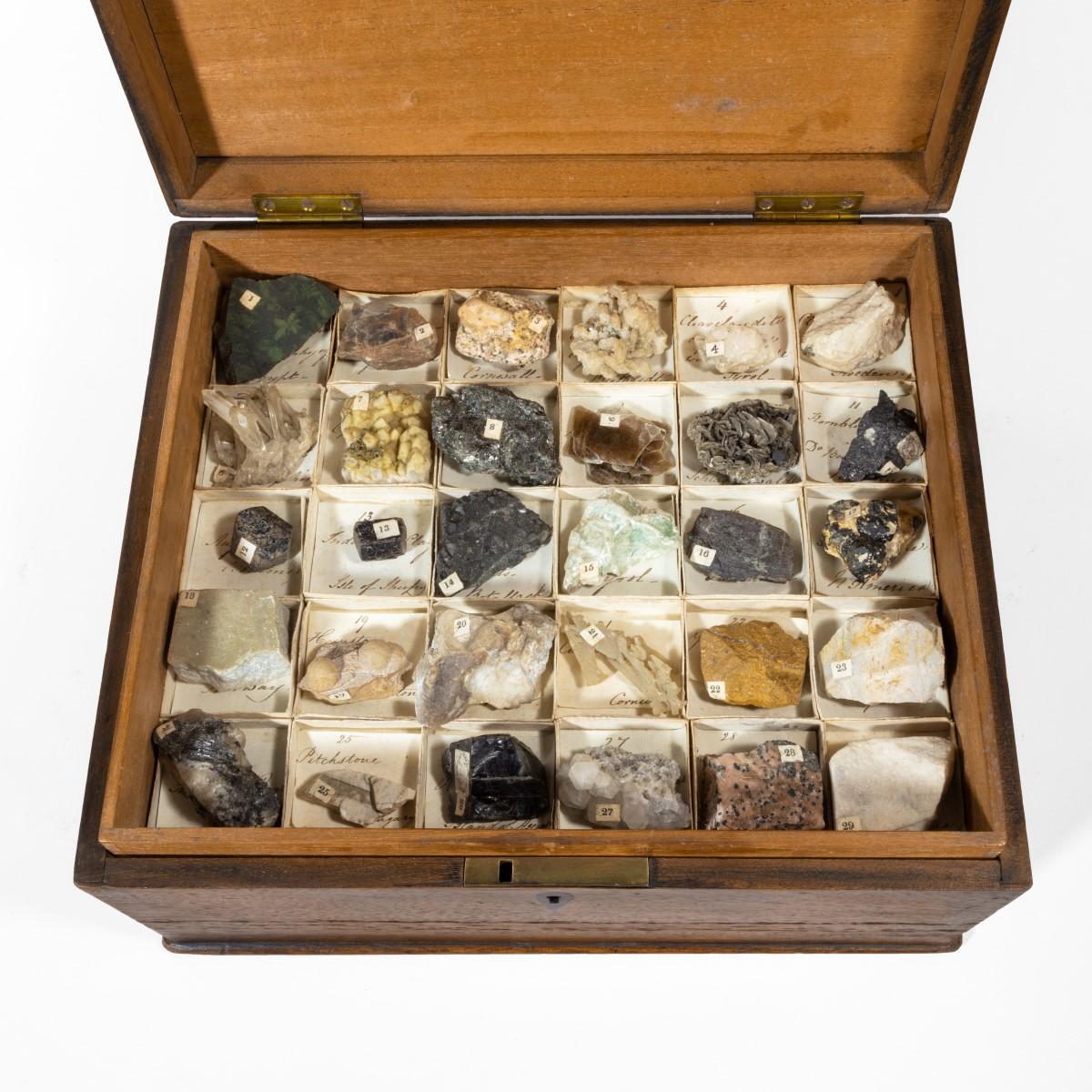 Wood Fine Early 19th Century Victorian Collection of Minerals