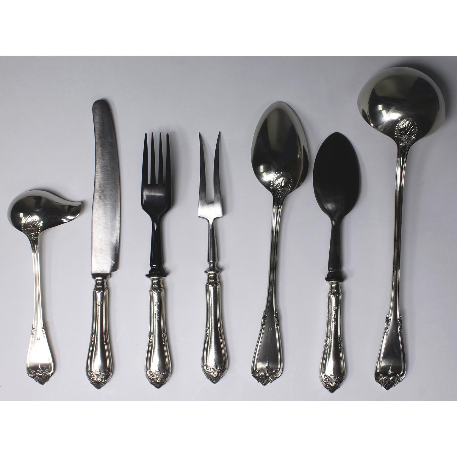 A Fine Early 20th Century 152 Piece Austrian Flatware Set by Berndorf Alpacca For Sale 3