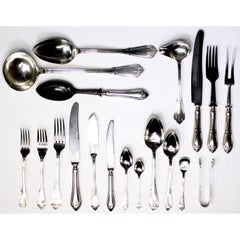 A Fine Early 20th Century 152 Piece Austrian Flatware Set by Berndorf Alpacca