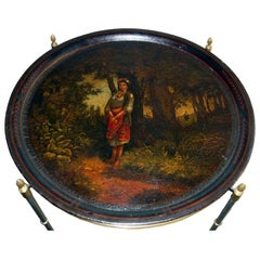 Antique A Fine Early Russian Tray on Stand