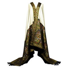 Un fino y temprano chal de Paisley de seda y lana -Europa Circa 1820/1850