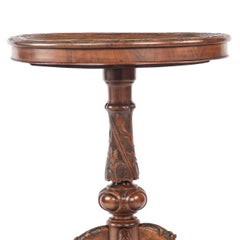 A Fine Early Victorian Walnut Occasional Table with Inset Watercolour on Vellum