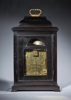 Fine Ebonized George II Eight Day Table Clock with Dutch Striking and Trip Rep