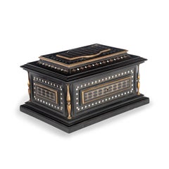 A Fine Ebony and Inlaid Jewellery box or Casket by Paul Sormani, Paris, c.1860