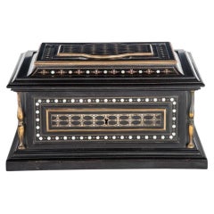 A Fine Ebony and Inlaid Jewellery box or Casket by Paul Sormani, Paris, c.1860