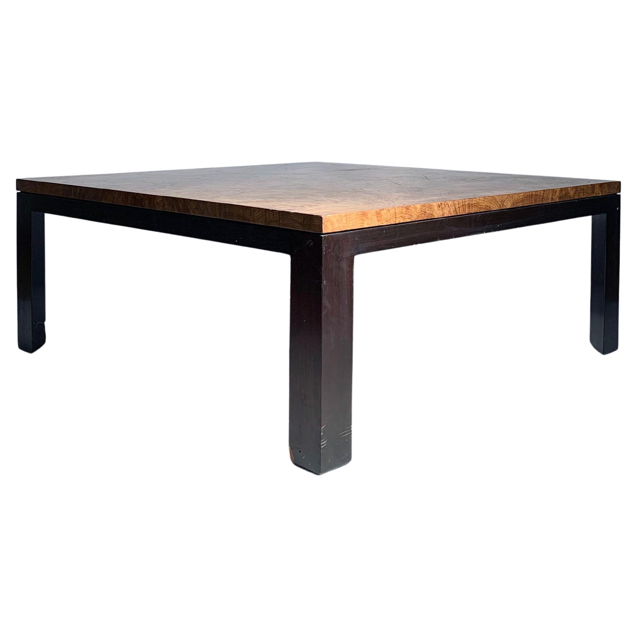 A Fine Edward Wormley Coffee Table for Dunbar in Exotic Burl / Milo Baughman
