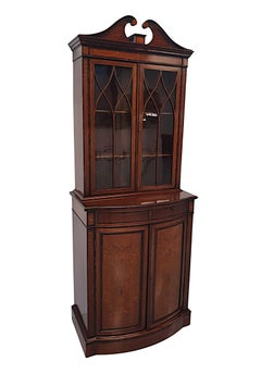 Fine Edwardian Inlaid Two Door Bookcase