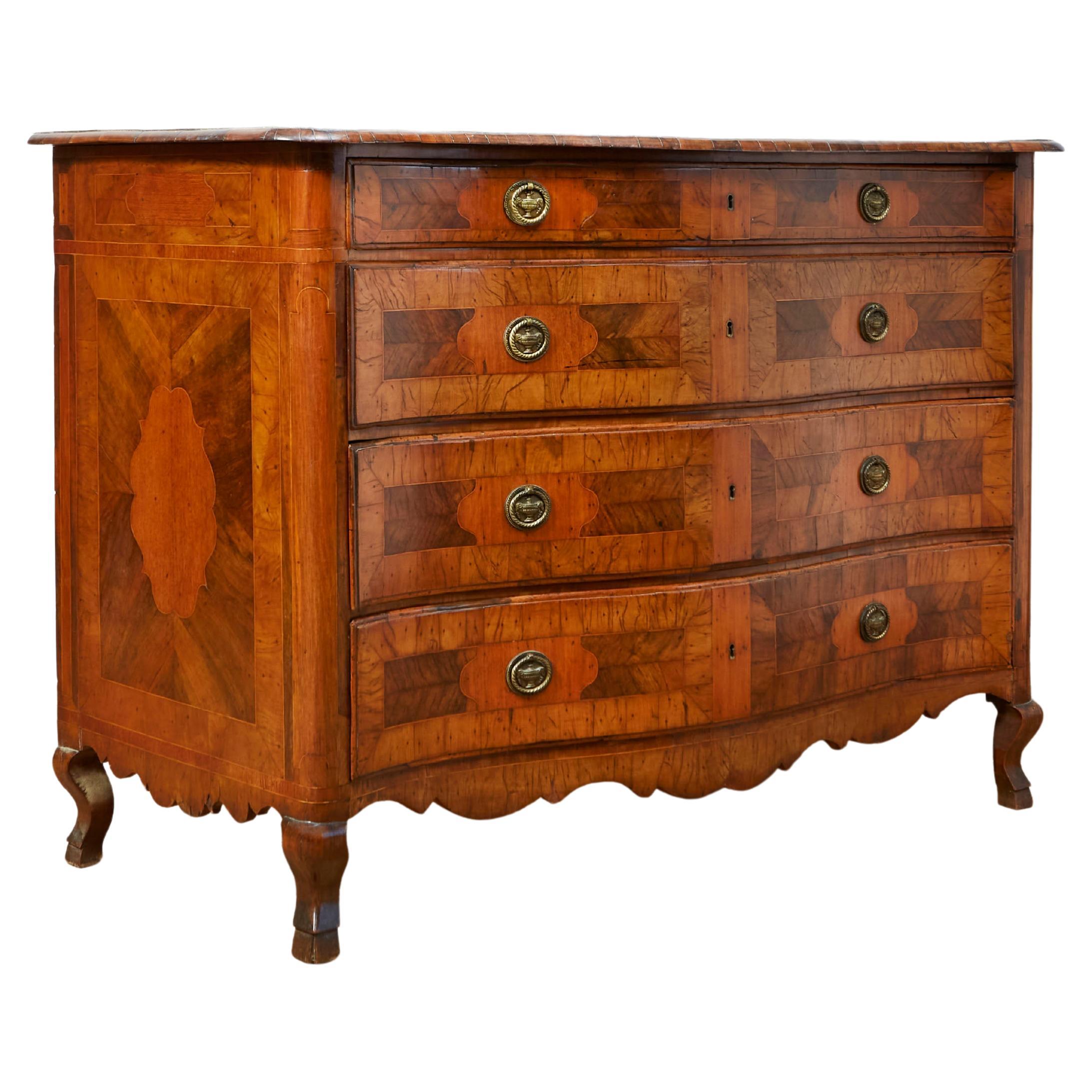 Fine Eighteenth Century Serpentine Commode For Sale