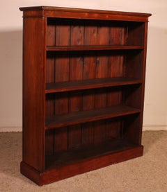 A Fine English Mahogany Open Bookcase-19° Century