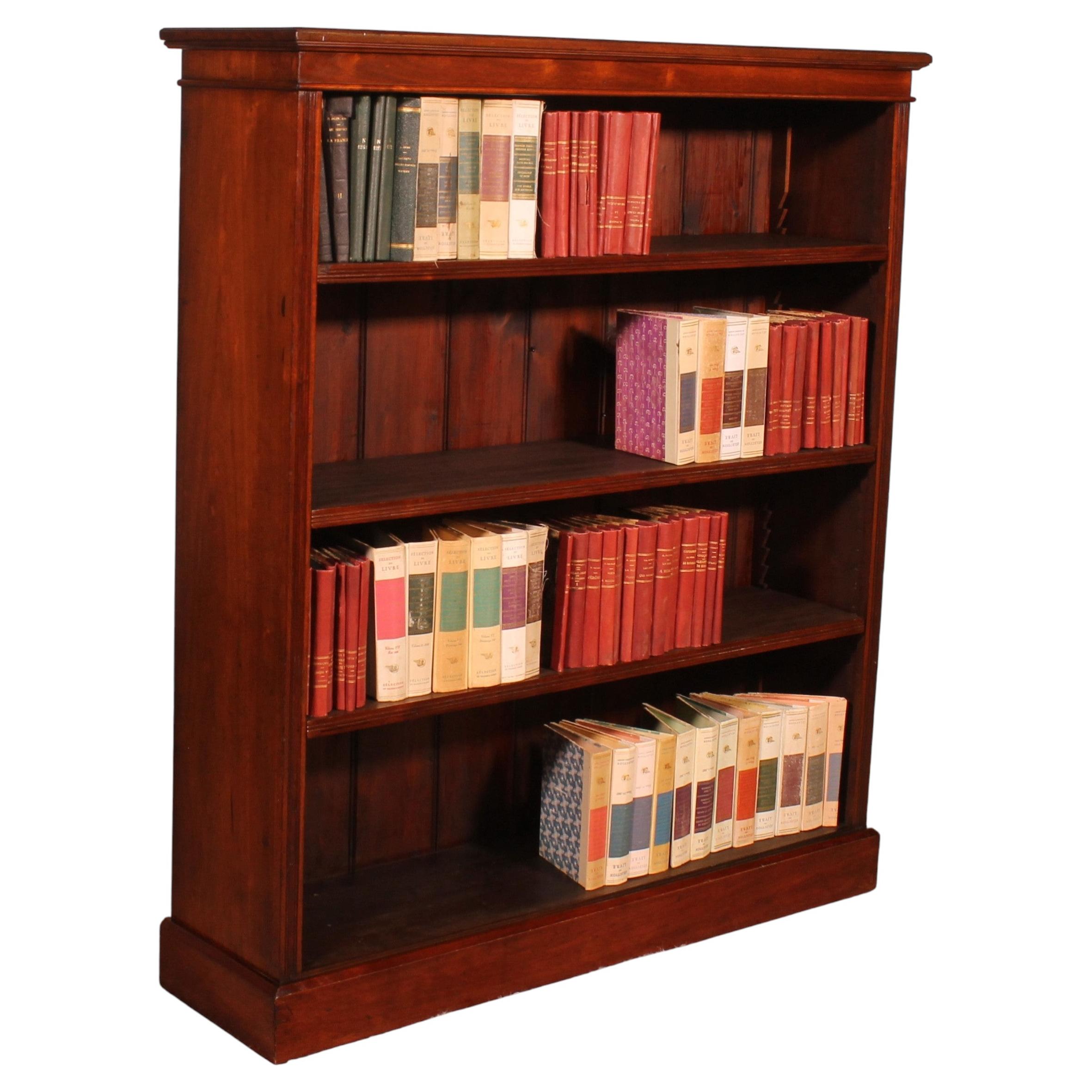 A Fine English Mahogany Open Bookcase-19° Century