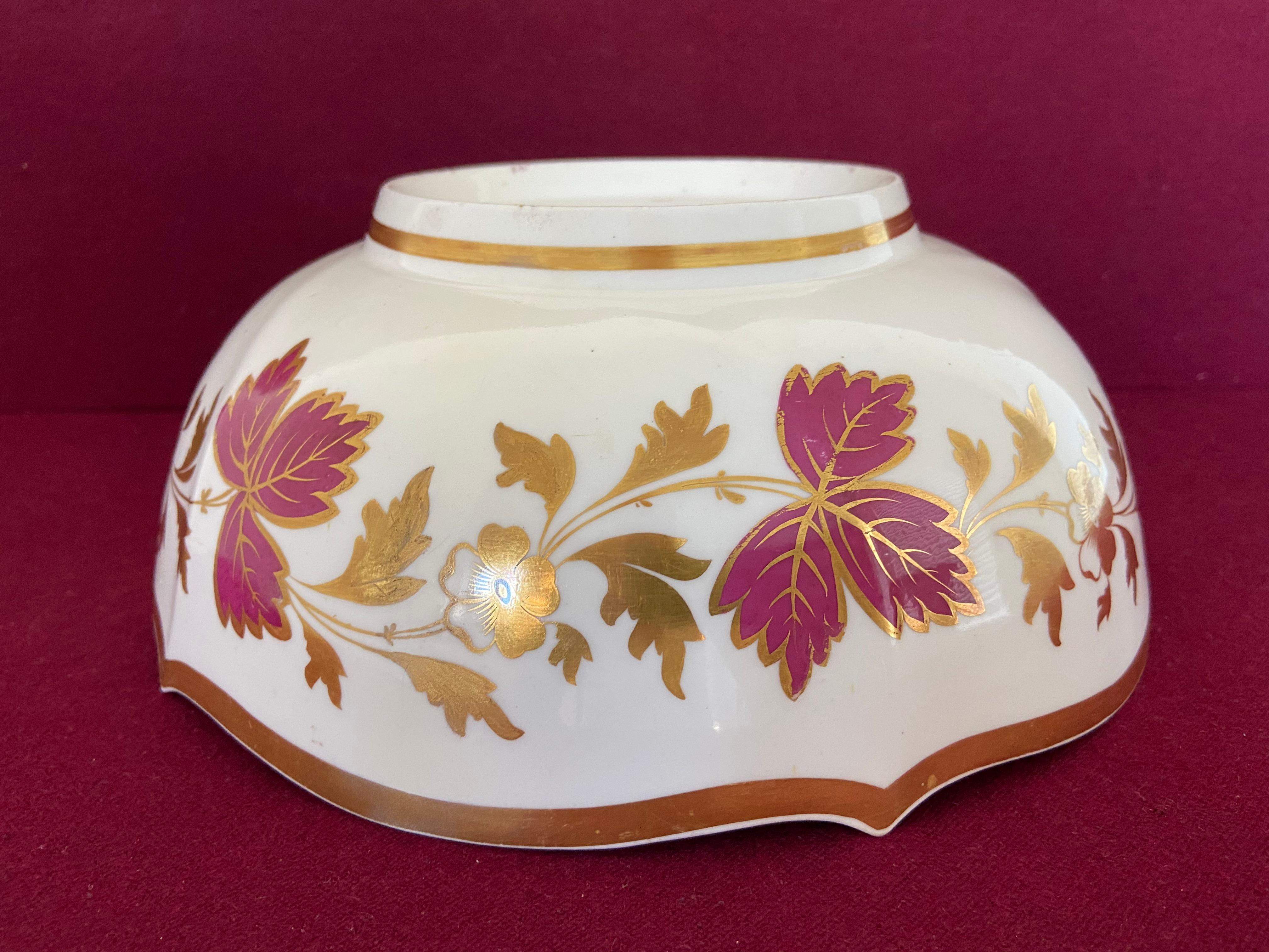 Hand-Painted A fine English porcelain Punch Bowl attributed to Samuel Alcock c.1830 For Sale