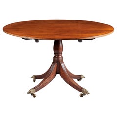 Antique Fine English Sheraton Period Round Breakfast Table, Circa 1790