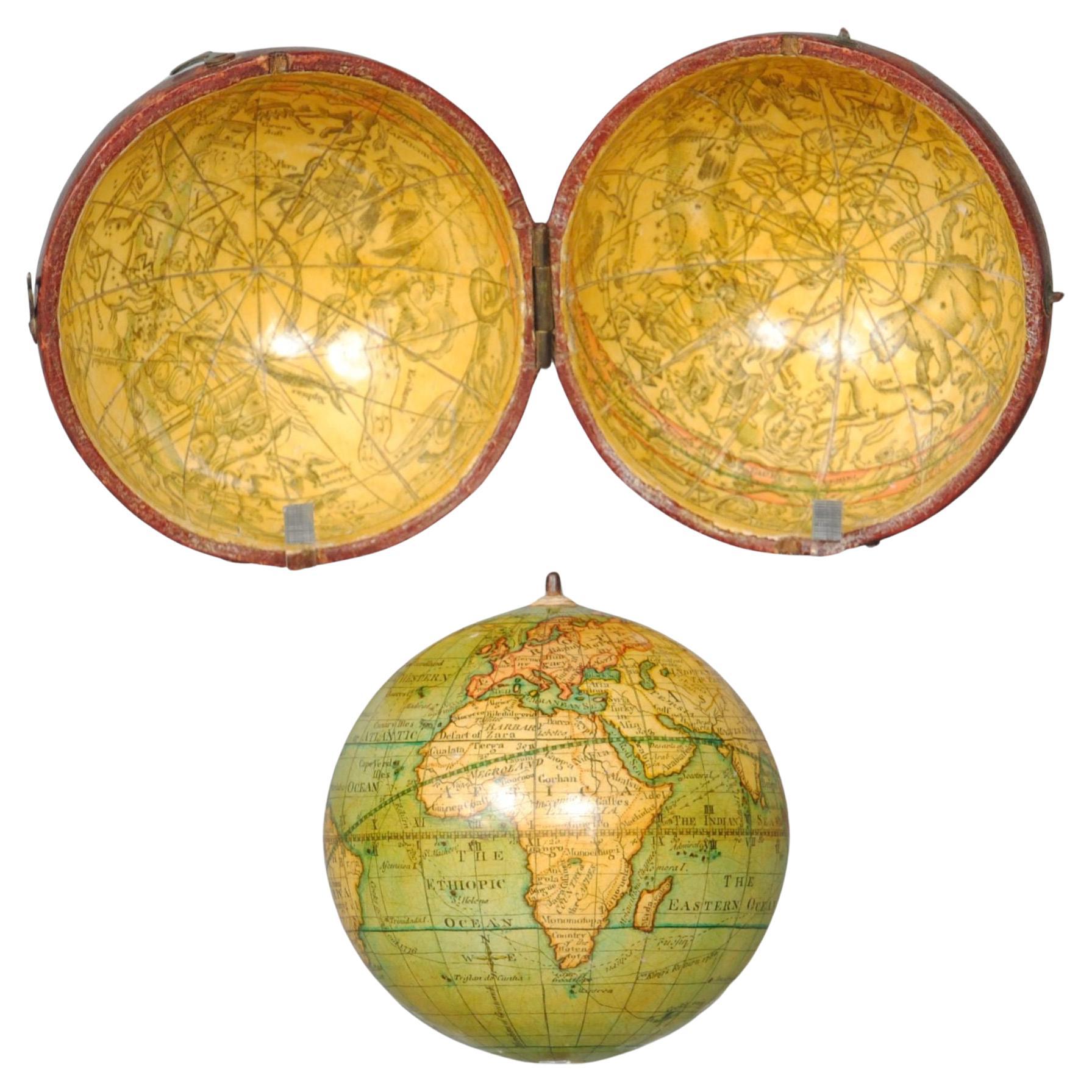 A Fine Example of 3" Pocket Globe by Lane, London For Sale
