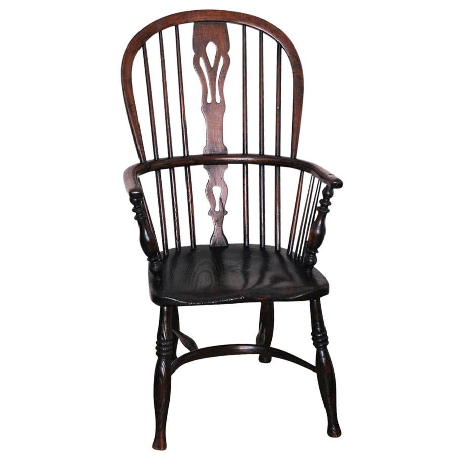 Fine Example of an Early 19th Century Stickback Double Bow, Windsor High Back For Sale