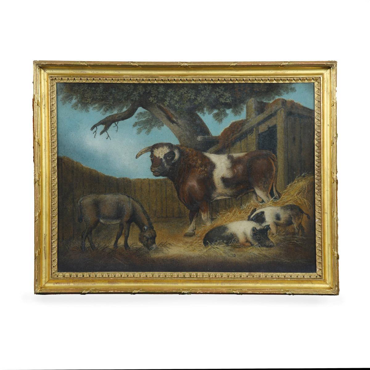 Una bella escena de corral Cuadro de arena de Benjamin Zobel Inglés en venta
