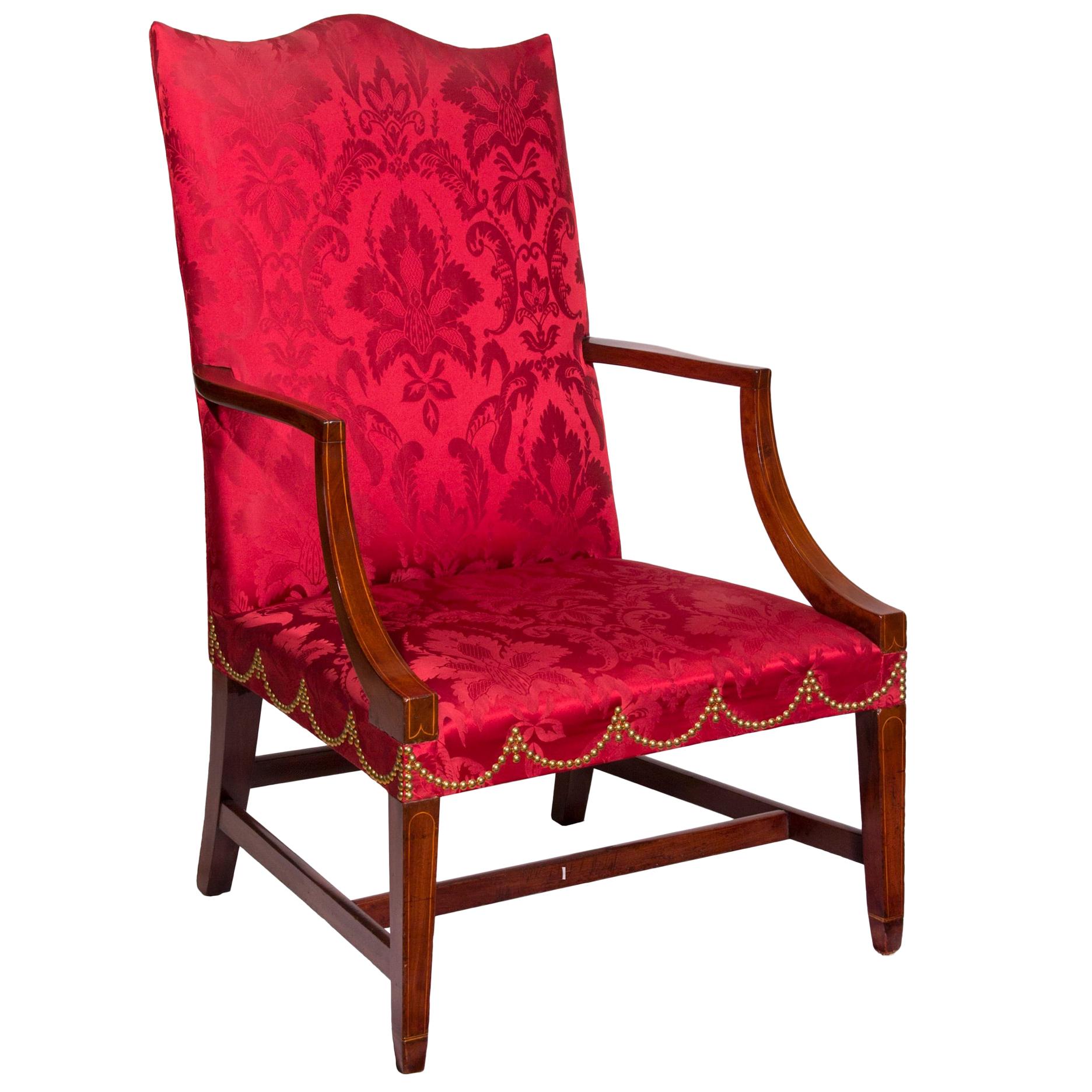 Sold at Auction: Federal Inlaid Mahogany Lolling Chair