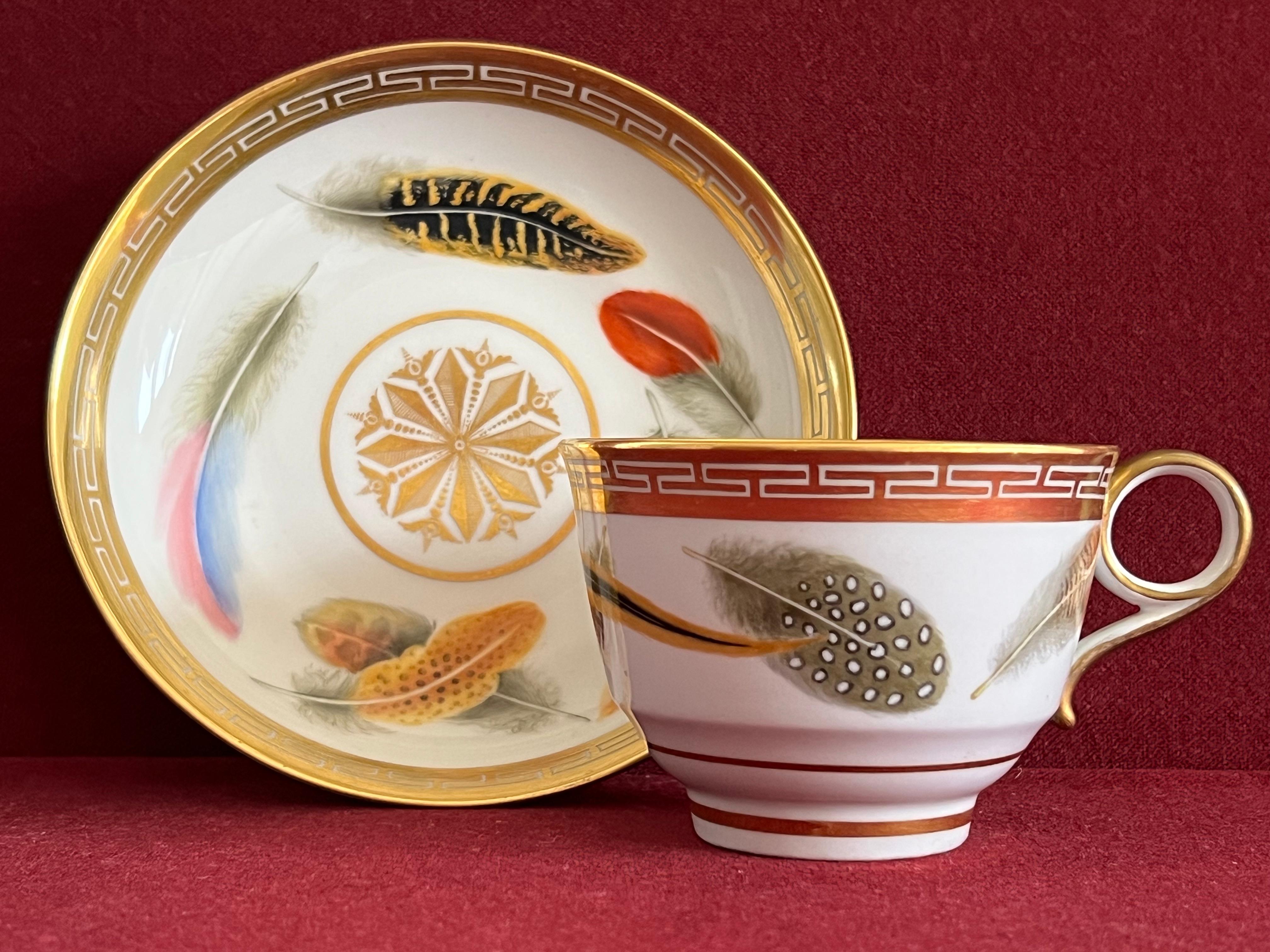 19th Century Fine Flight & Barr Worcester Porcelain Teacup & Saucer, circa 1800 For Sale