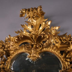 Florentine Carved Giltwood Mirror, Rococo Style, Italy, Circa 1860