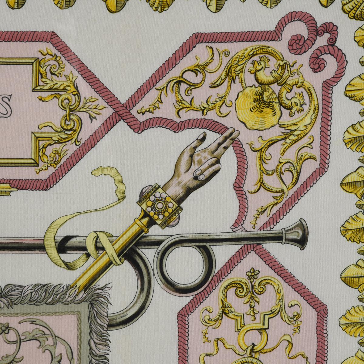 French A fine framed Hermès 90 silk square of Ludvicus Magnus (Louis XIV) For Sale