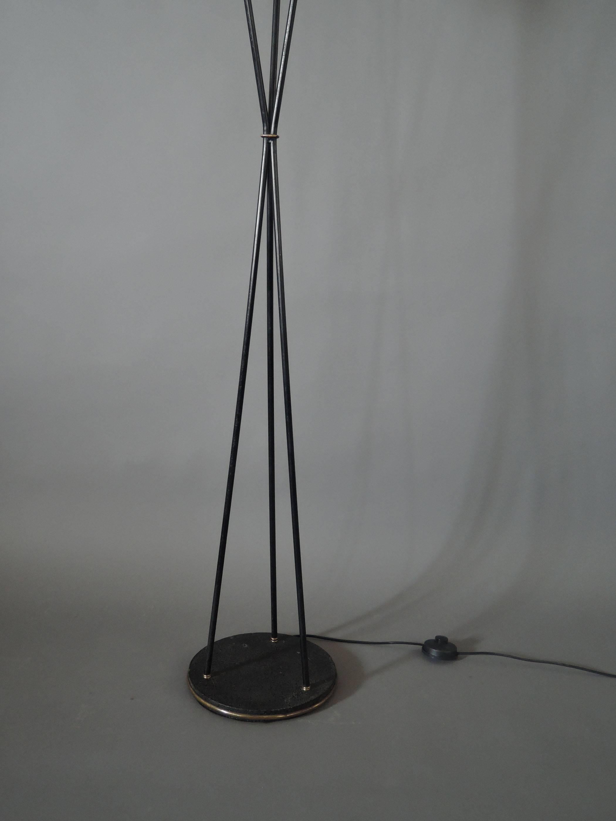 Fine French 1950s Three-Stem Floor Lamp by Maison Lunel 4