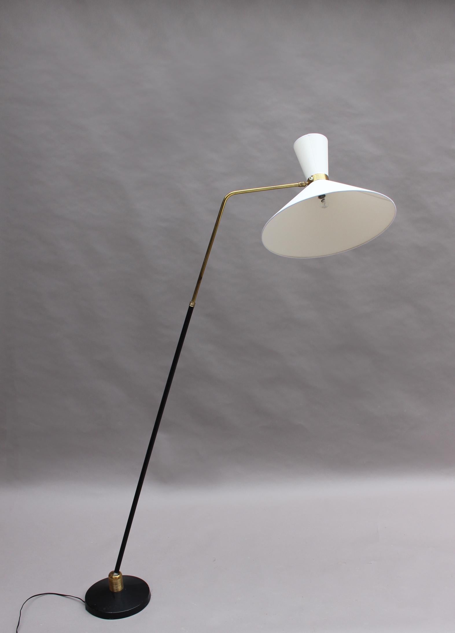 Mid-Century Modern Fine French 1950s Adjustable Floor Lamp by Lunel