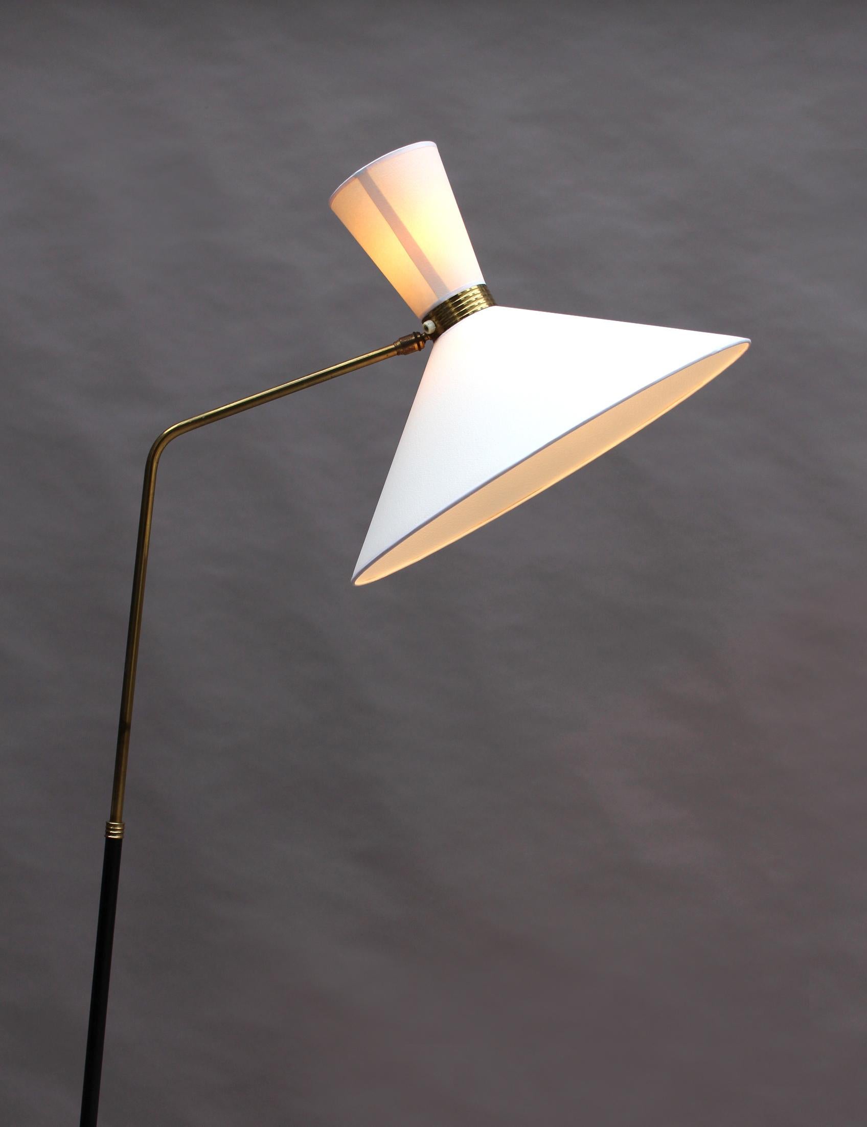 Mid-20th Century Fine French 1950s Adjustable Floor Lamp by Lunel