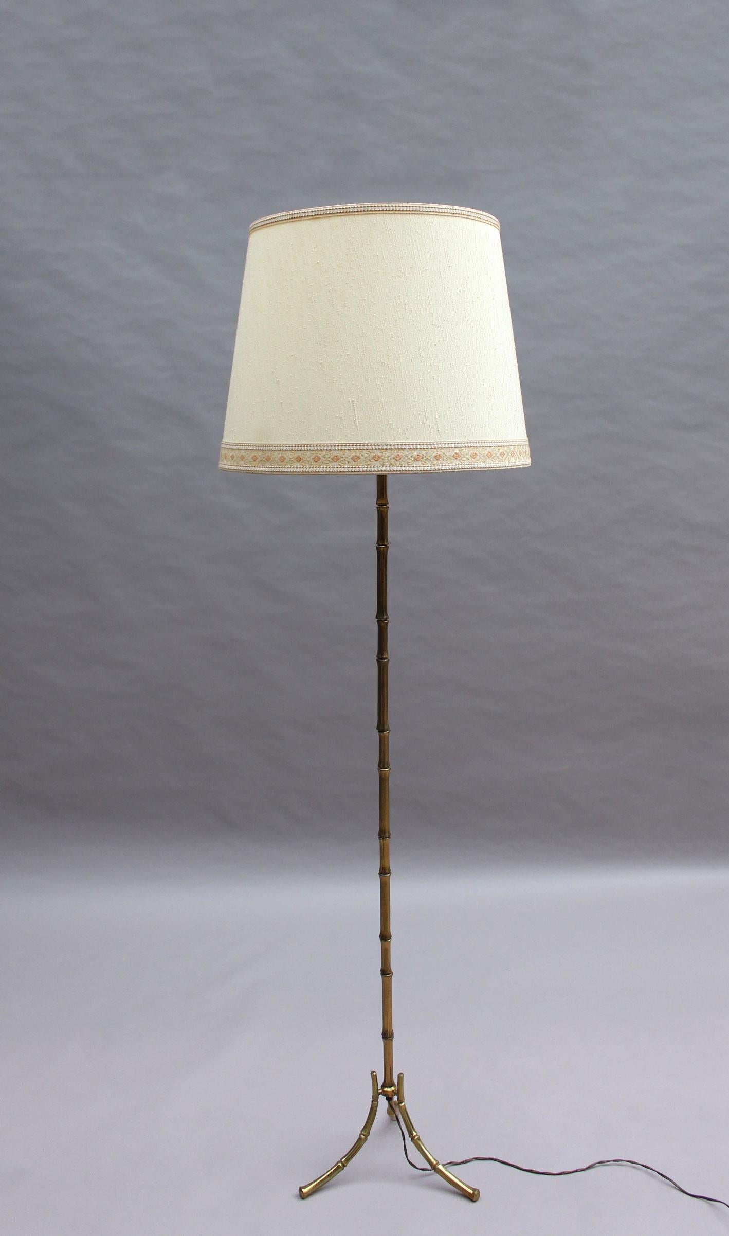 Fine French 1950's Bronze Floor Lamp by Maison Baguès For Sale 12