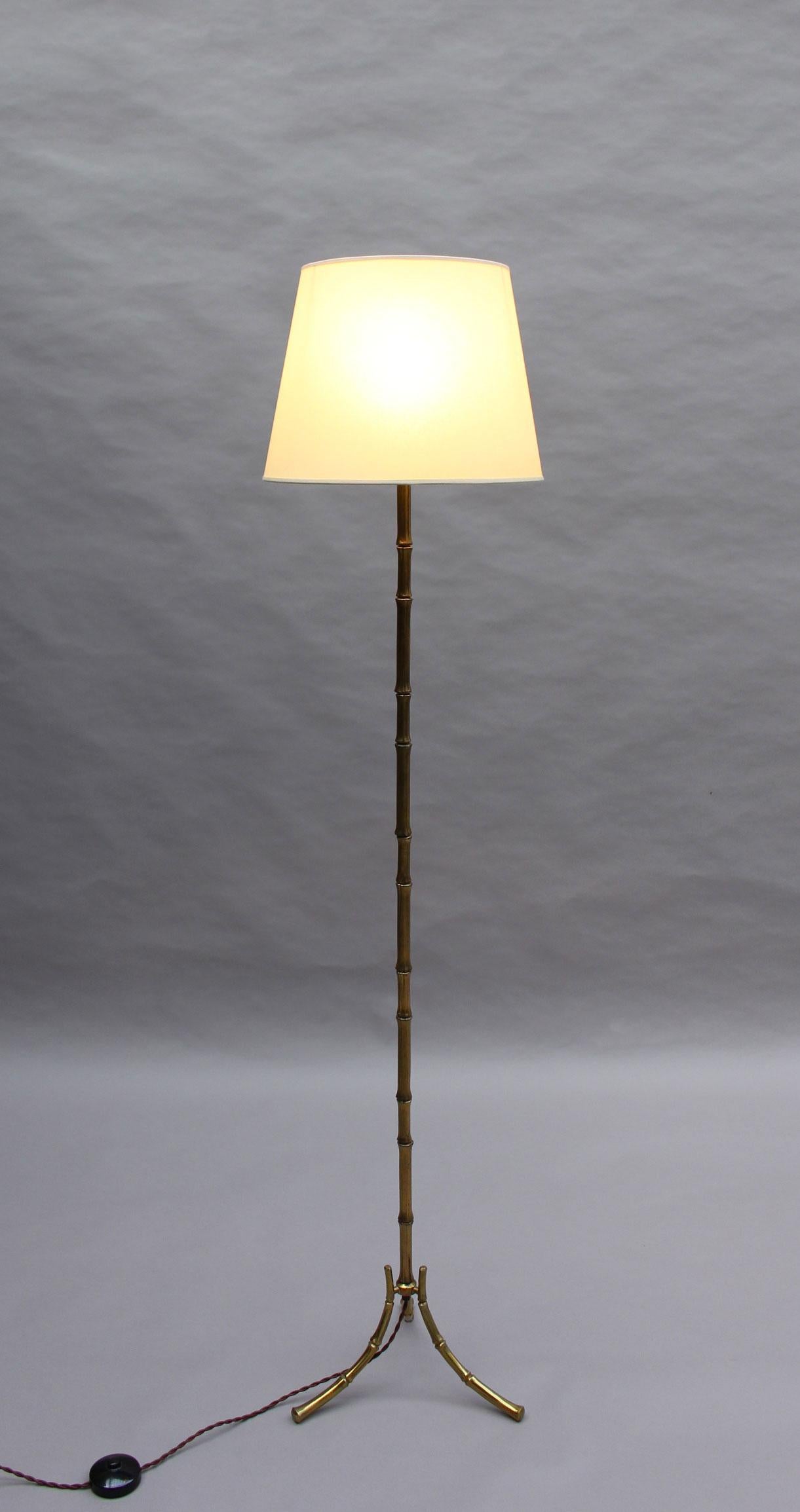 Mid-Century Modern Fine French 1950's Bronze Floor Lamp by Maison Baguès For Sale