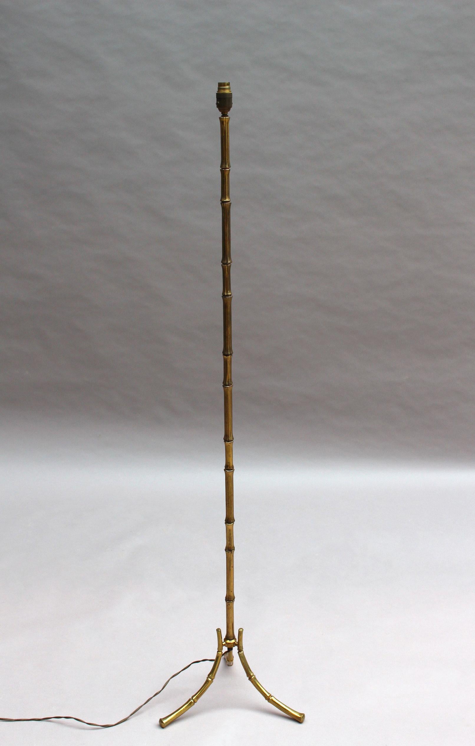 Fine French 1950's Bronze Floor Lamp by Maison Baguès In Good Condition For Sale In Long Island City, NY
