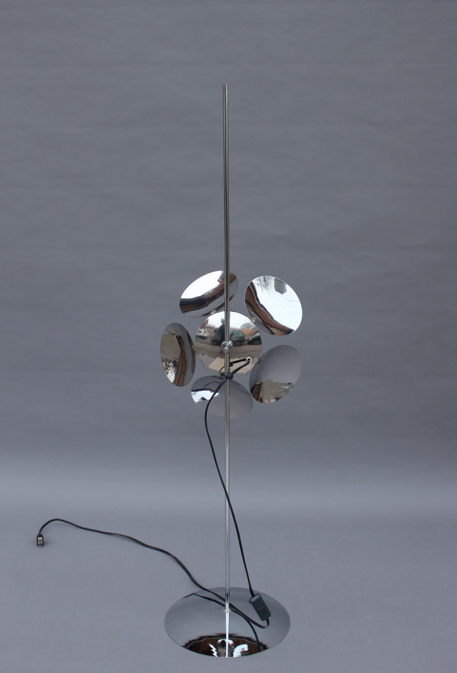 Fine French 1970s Adjustable Chrome Floor Lamp For Sale 5