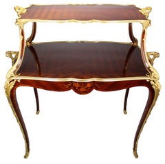 A Fine French 19th/20th Louis XV Style Two-Tier Tea-Dessert Table, Linke, Attr.