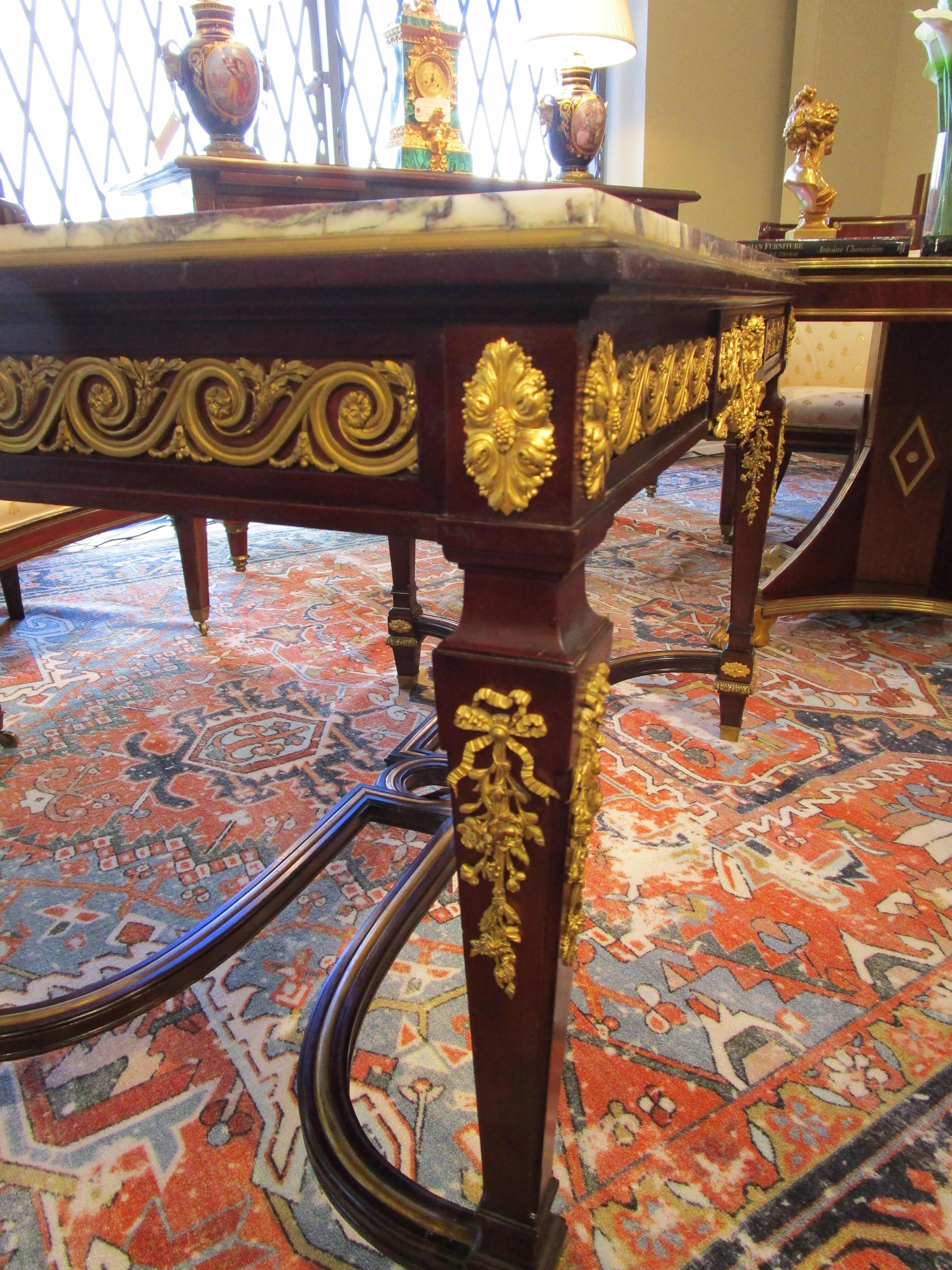 Fine  French 19th Century Center Table by Maison Forest, Fine Gilt Bronze 6