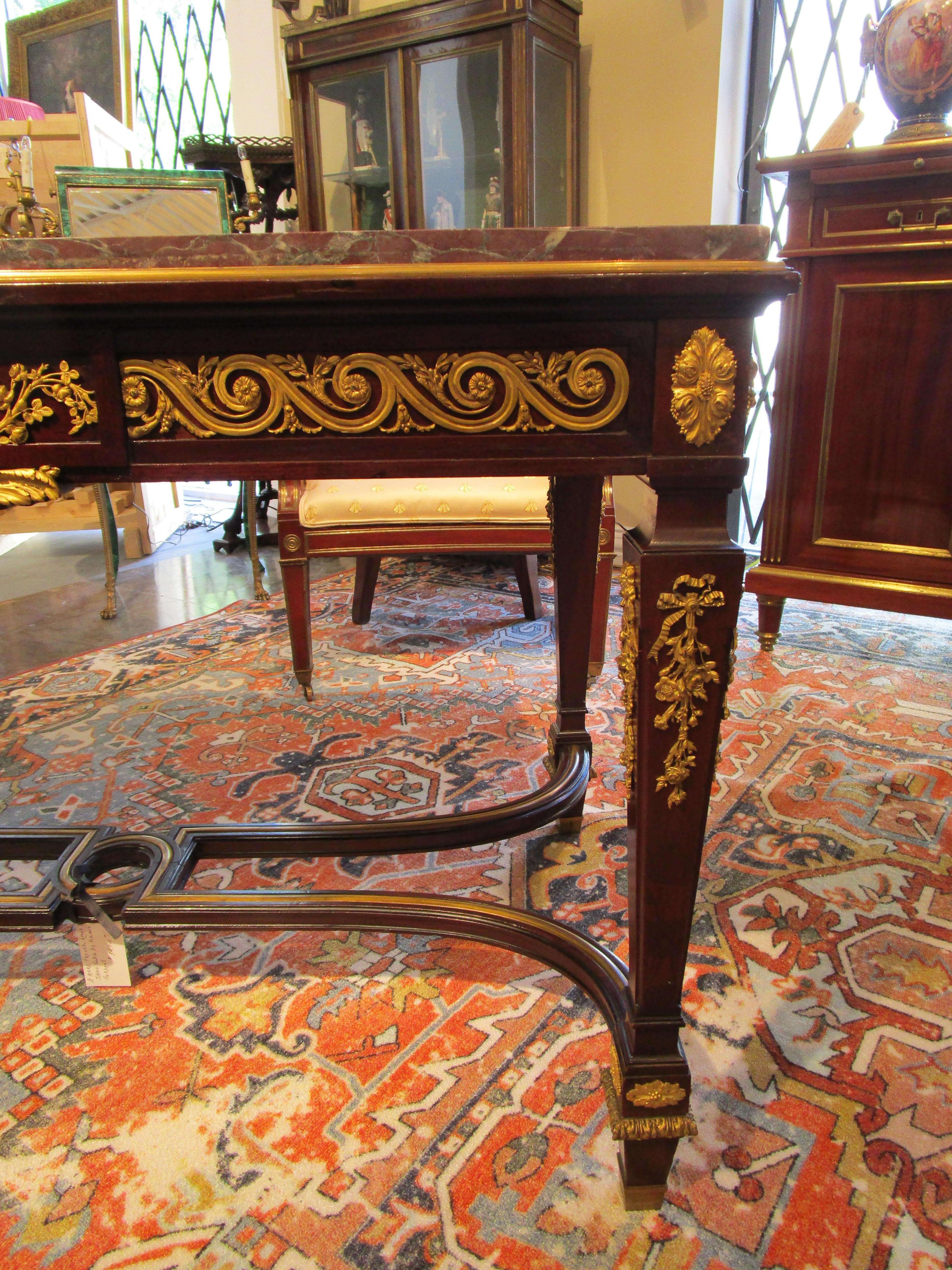Fine  French 19th Century Center Table by Maison Forest, Fine Gilt Bronze In Good Condition In Dallas, TX