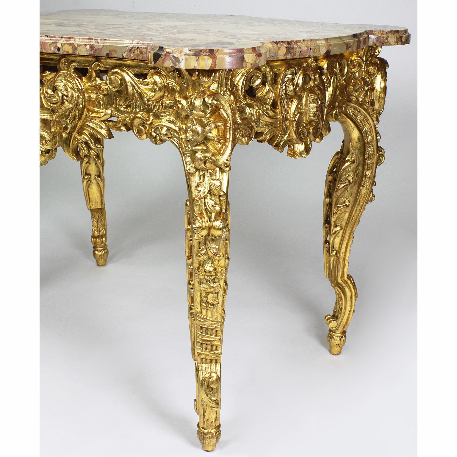 Fine French 19th Century Louis XV Style Giltwood Carved 