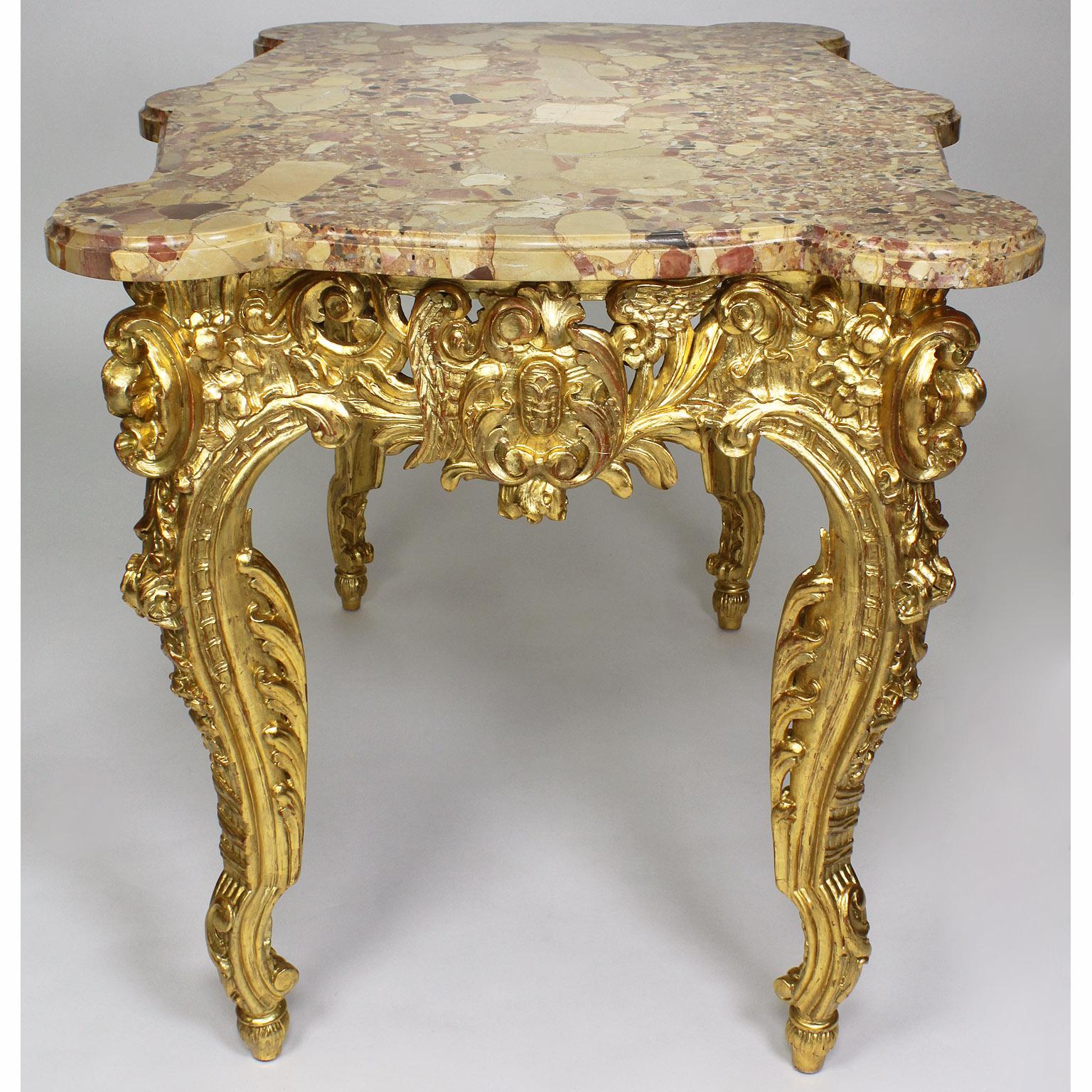 Fine French 19th Century Louis XV Style Giltwood Carved 