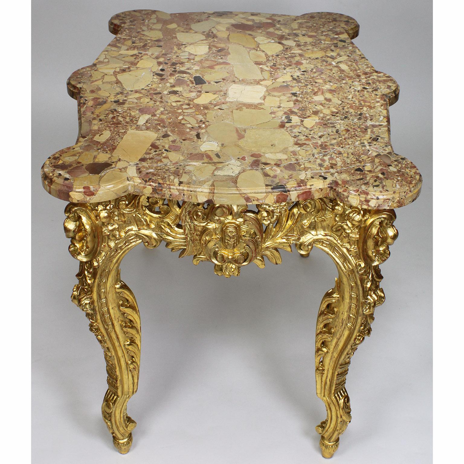 Fine French 19th Century Louis XV Style Giltwood Carved 