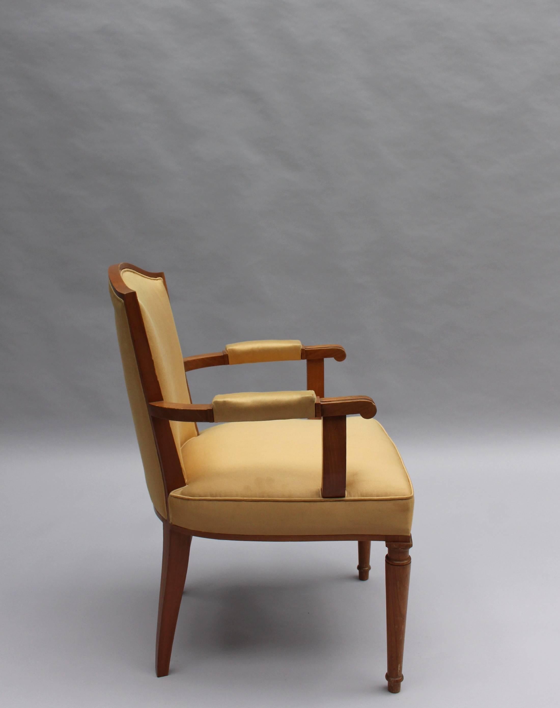 Mid-20th Century Fine French Art Deco Armchair by Leleu For Sale