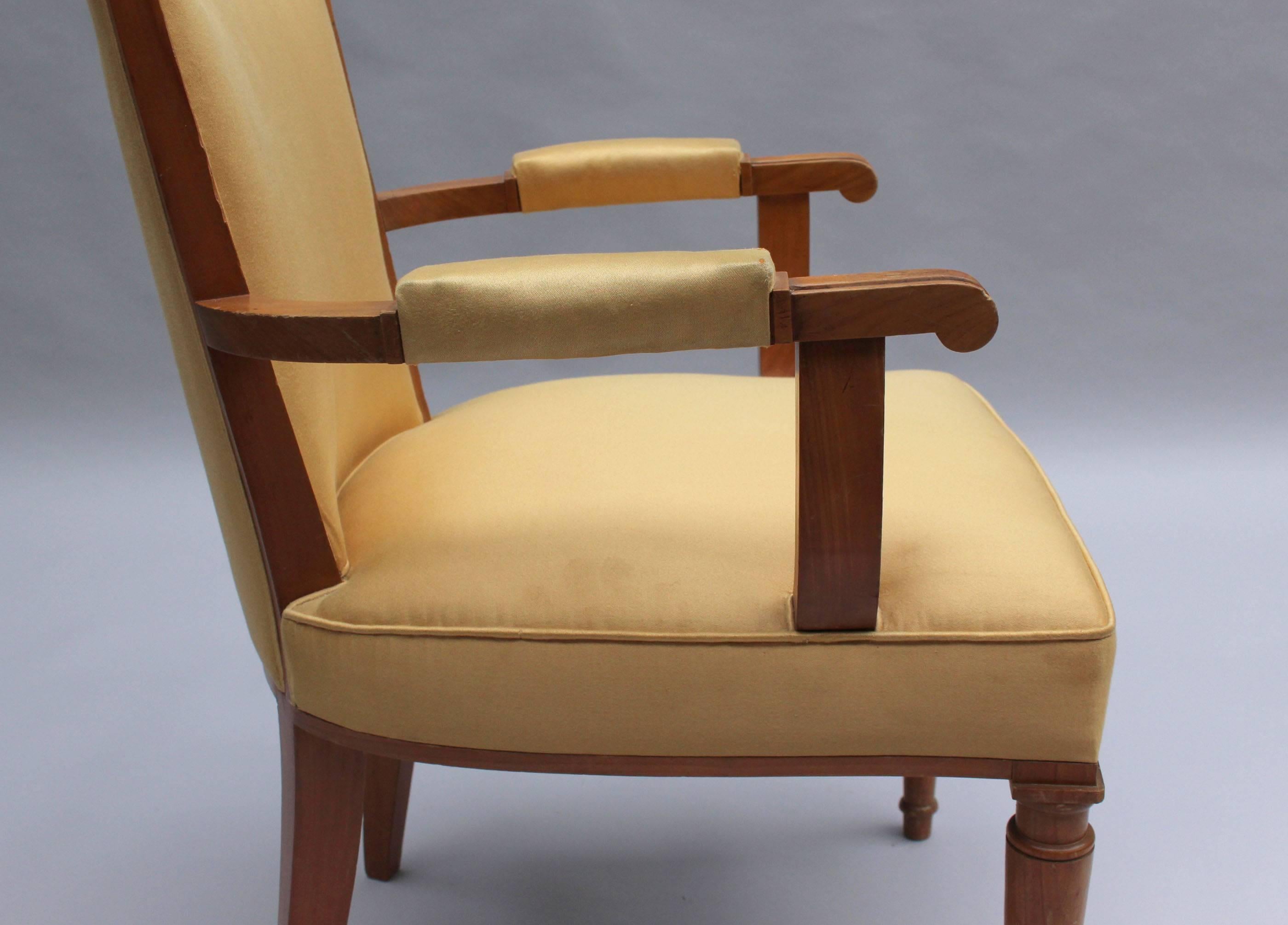 Fine French Art Deco Armchair by Leleu For Sale 3